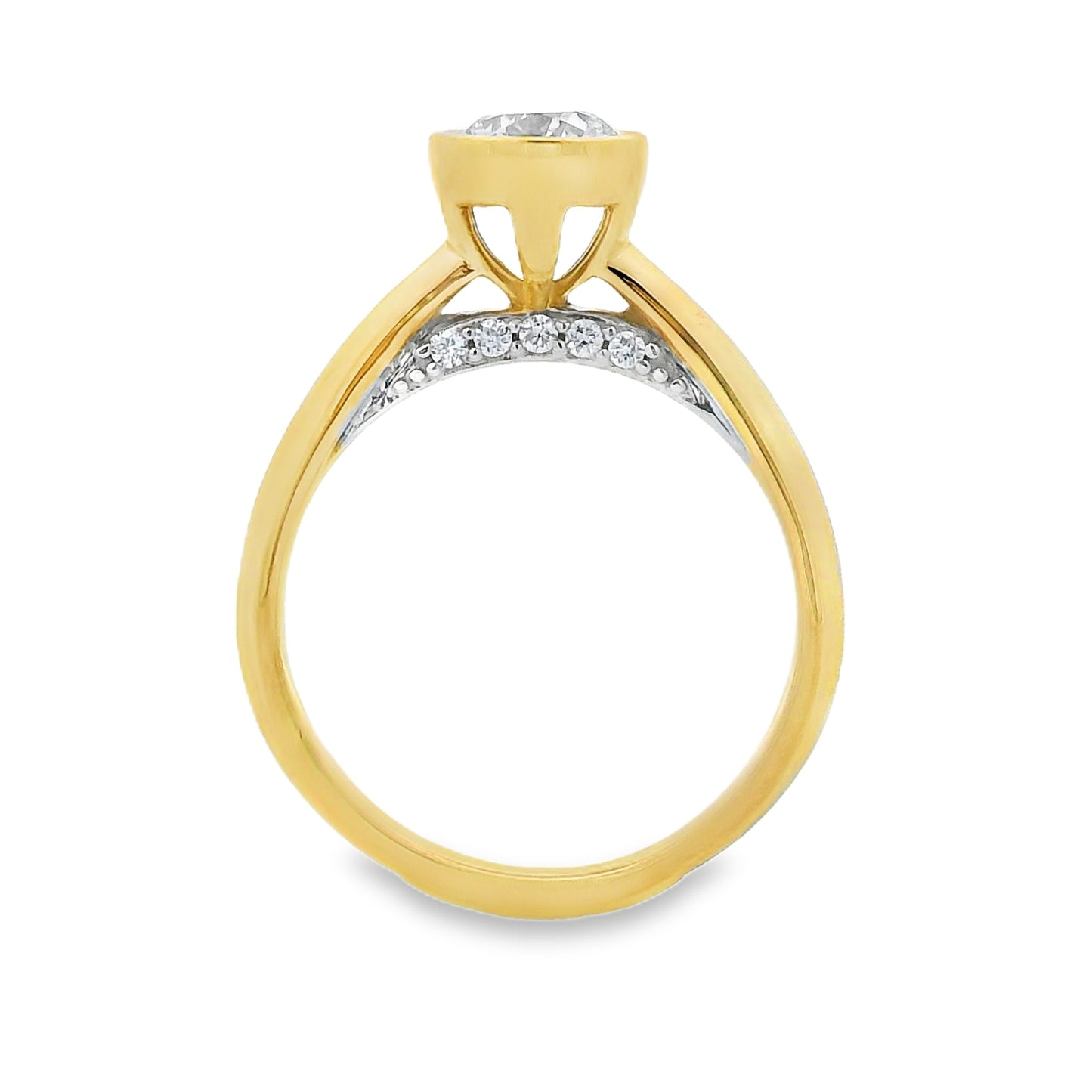 1ct Lab Grown Diamond Engagement Ring Yellow Gold 10kt