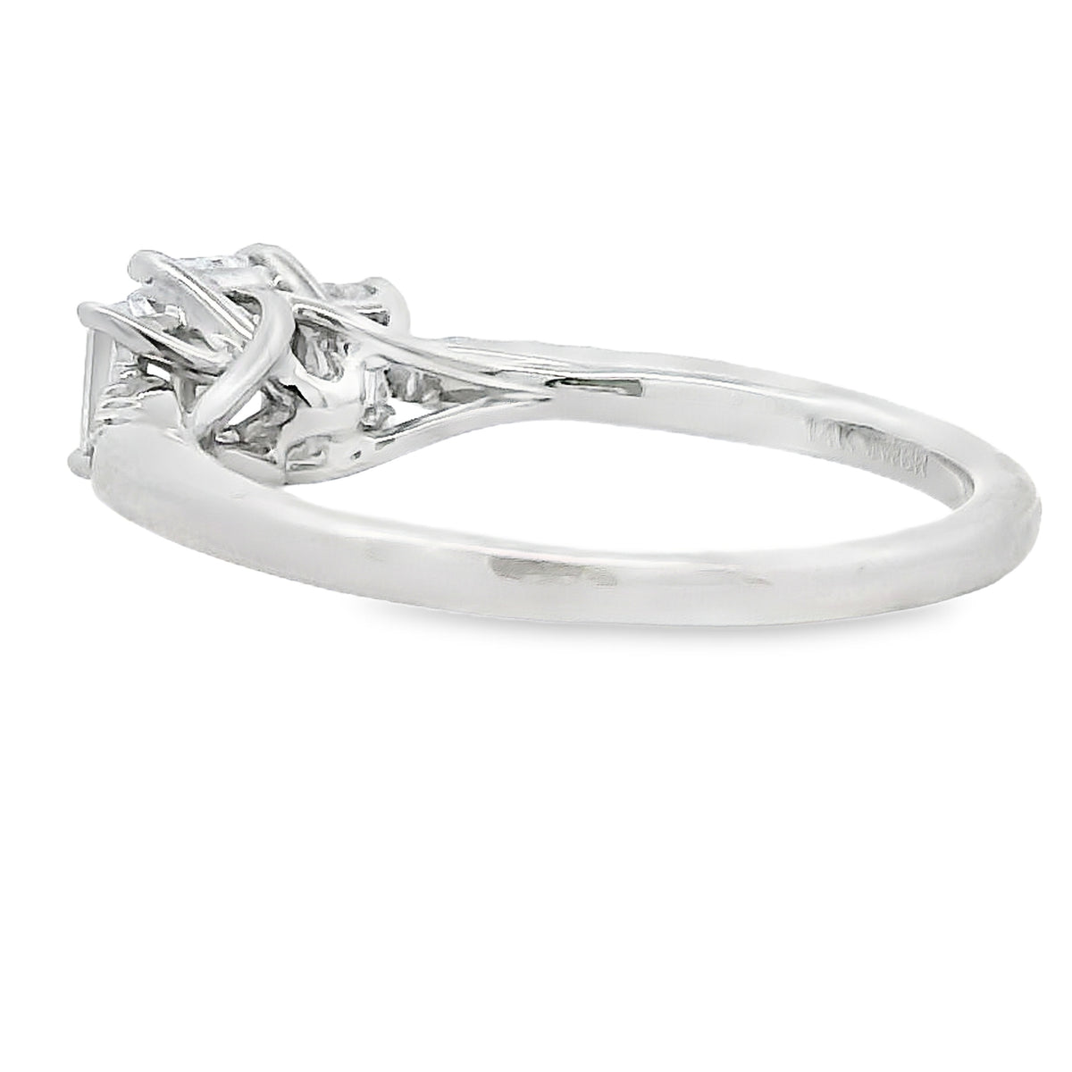 1.00ct Lab Grown Emerald Cut 3-Stone Diamond Ring 14K White Gold