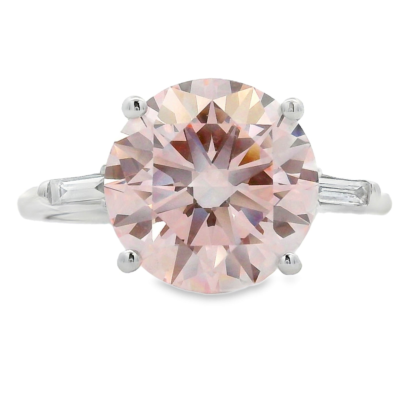 3.50cttw Lab Grown Pink Diamond Ring in 14kt White Gold
