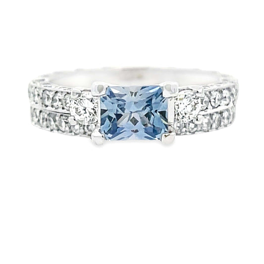 Estate sapphire engagement ring bridal set