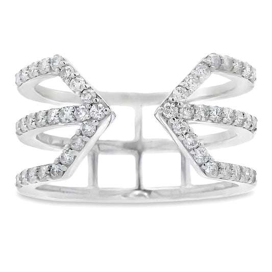 Diamond Three Row Open Band Ring in 10kt White Gold (0.50cttw)