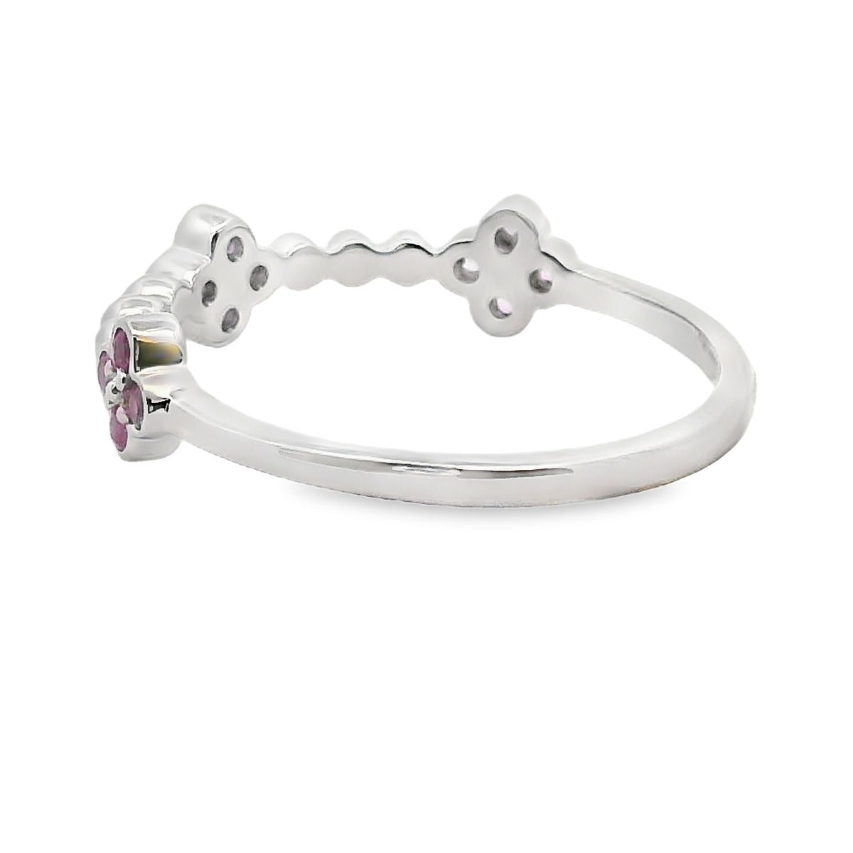 Pink Sapphire Stackable Band Ring in Solid 14kt Gold