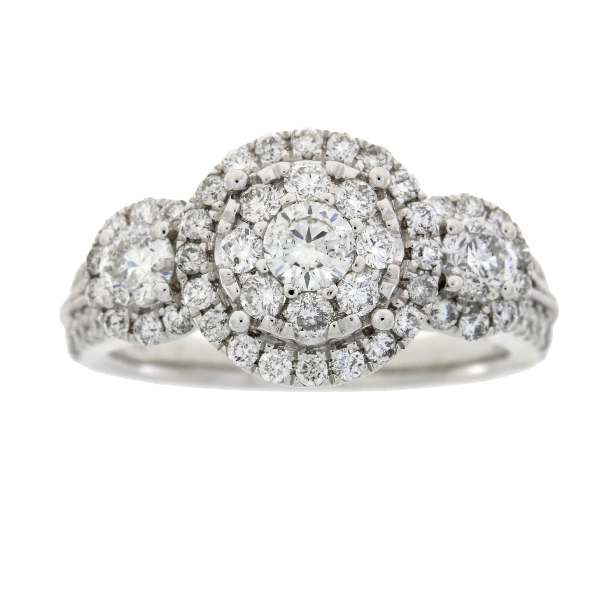 3 Stone Diamond Engagement Ring 14kt White Gold 1.50ct