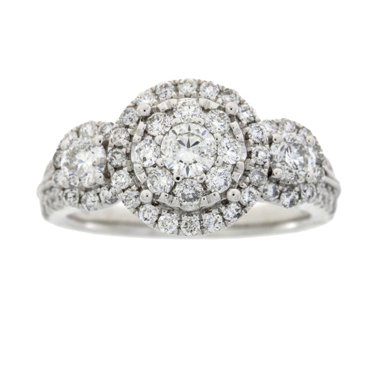 3 Stone Diamond Engagement Ring 14kt White Gold 1.50ct