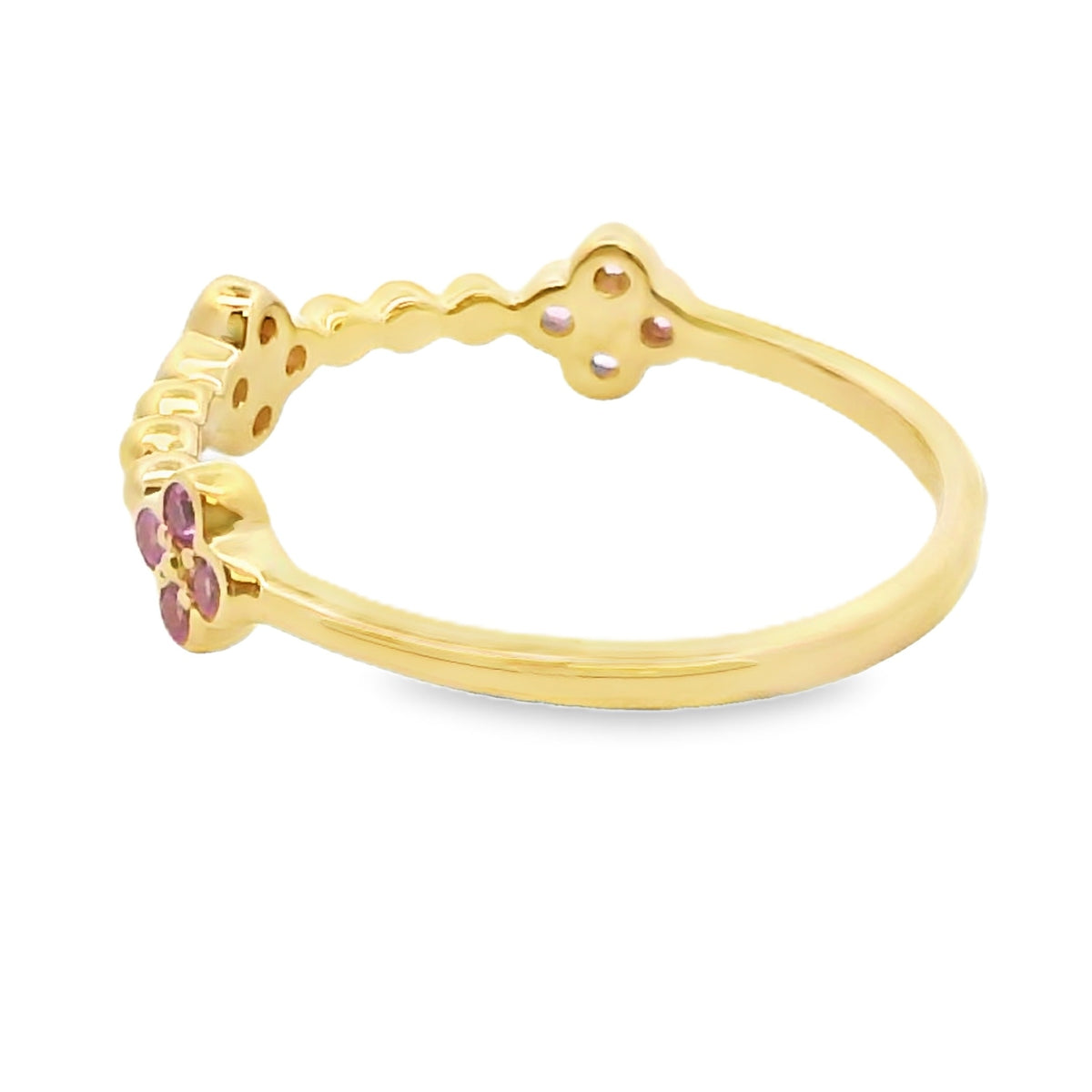 Pink Sapphire Stackable Band Ring in Solid 14kt Gold
