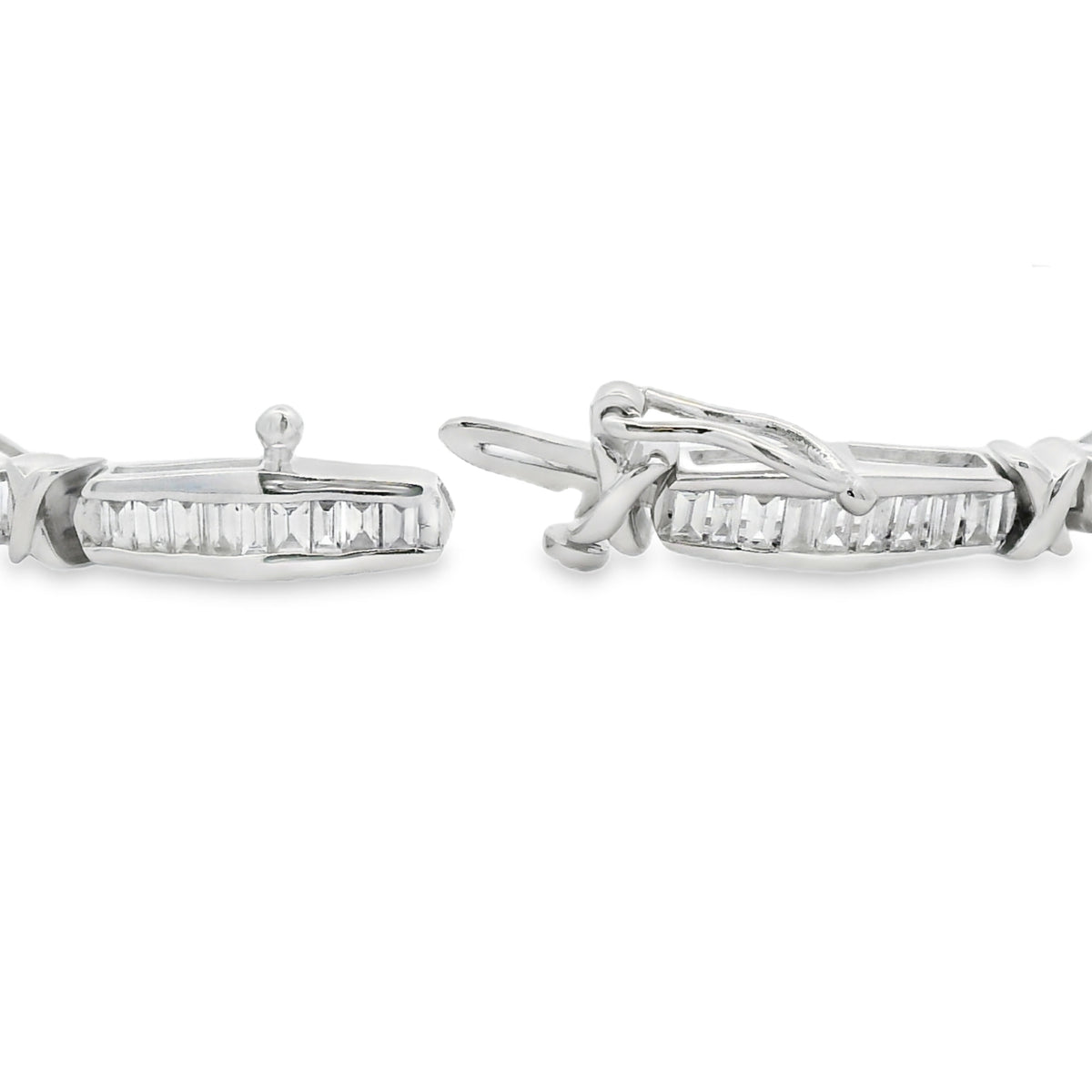 2ct Lab Grown Diamond Baguette Bracelet Sterling Silver