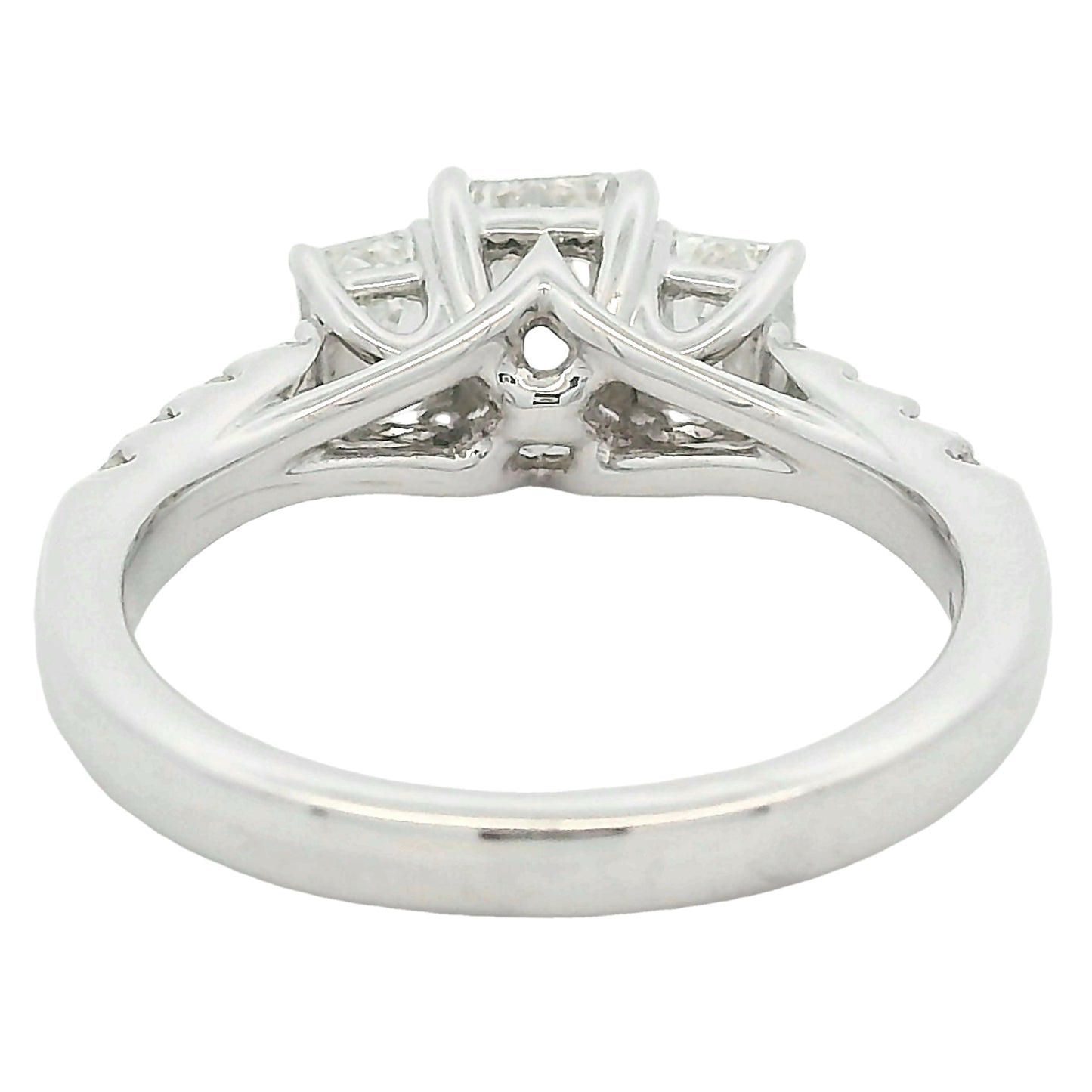 2ct Lab Grown Diamond Three-Stone Emerald Cut Ring 14kt White Gold