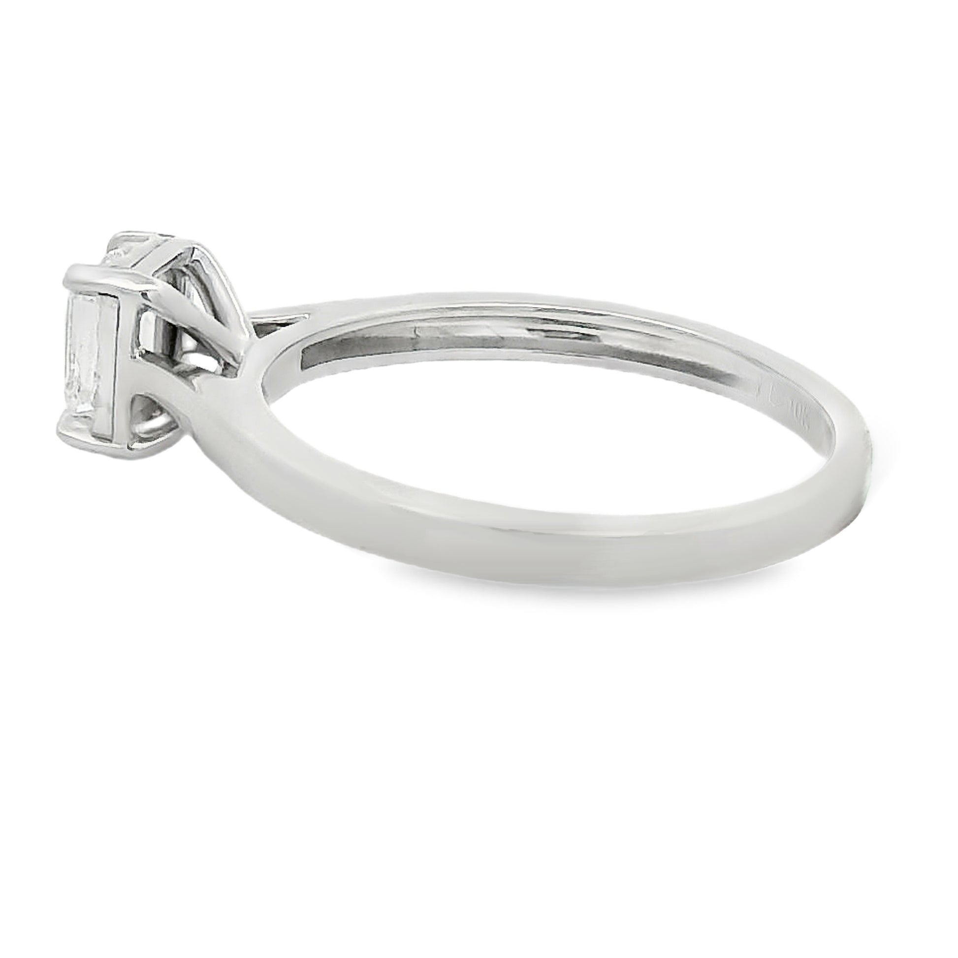 0.50ct Lab Grown Diamond Emerald Cut Solitaire Ring in 10kt White Gold