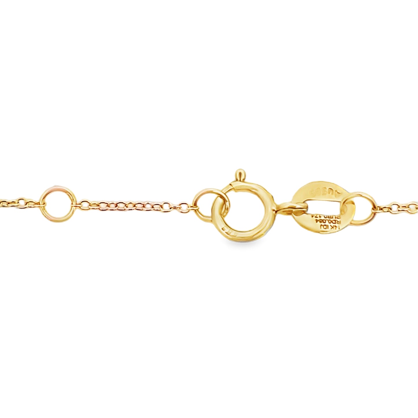 Ruby Diamond Station Bracelet 14kt Yellow Gold Clasp Detail