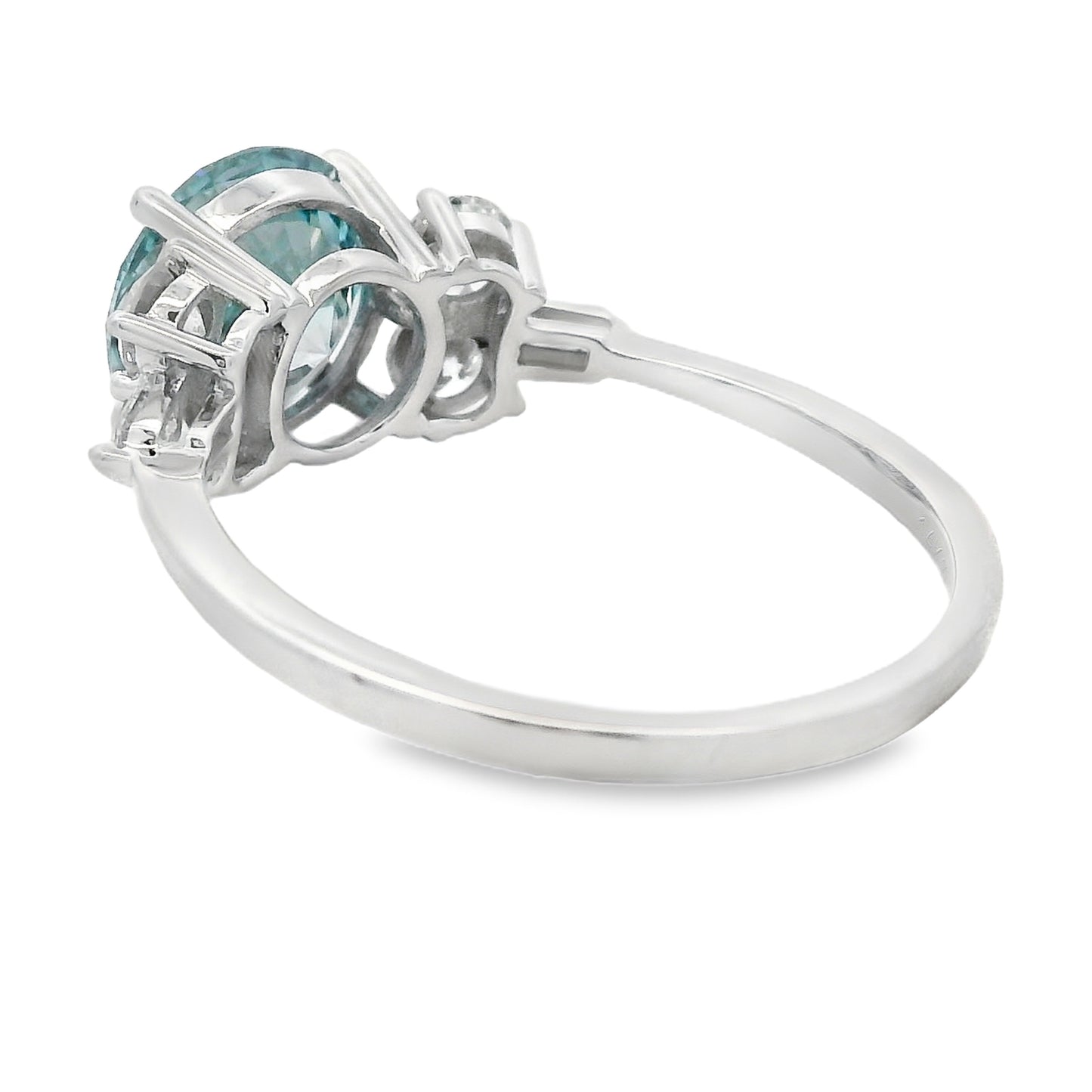 2.65ct Round Blue Lab Grown Diamond Ring 14kt White Gold