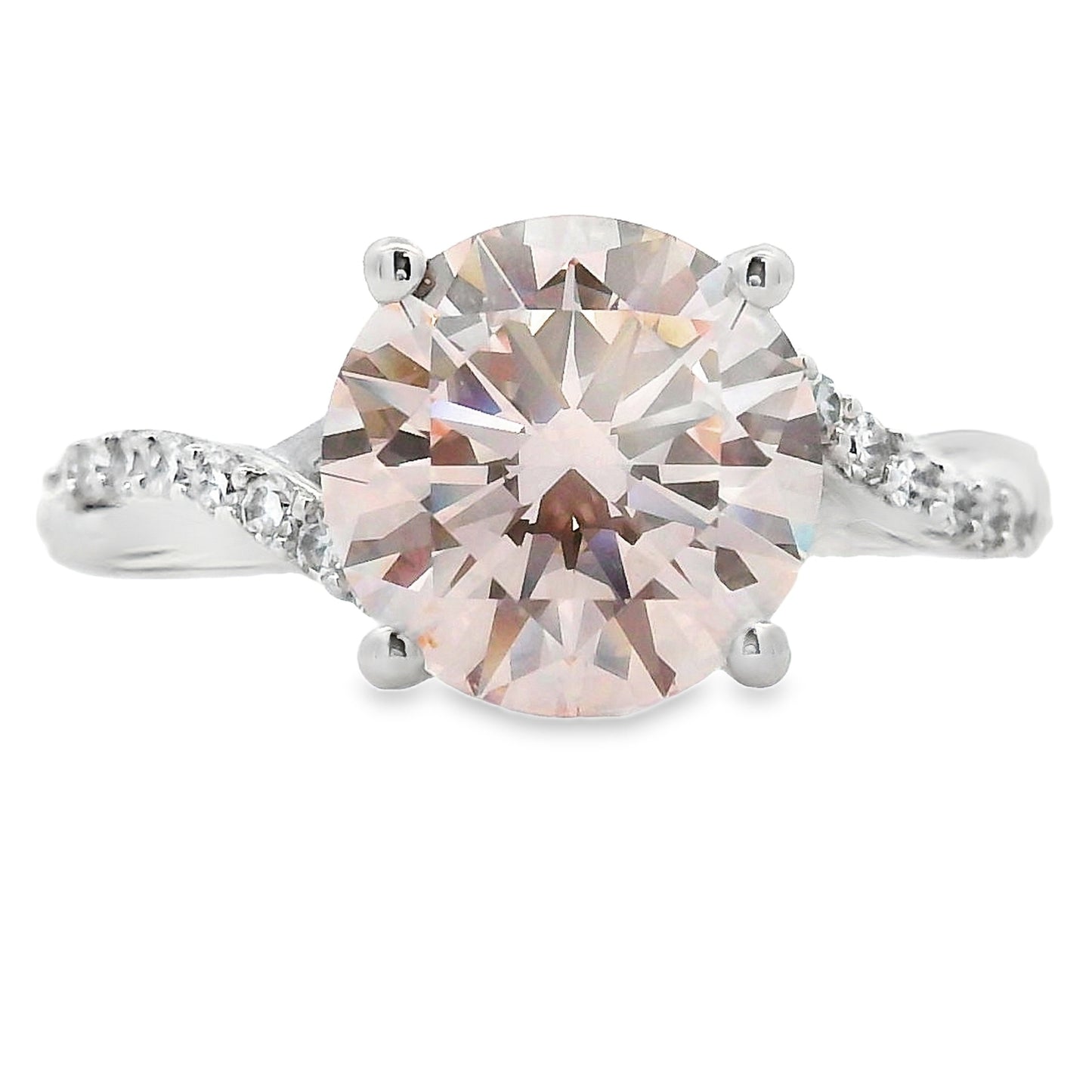 2.65cttw Round Pink Lab Grown Diamond Ring 14kt White Gold - Gems by Gigi