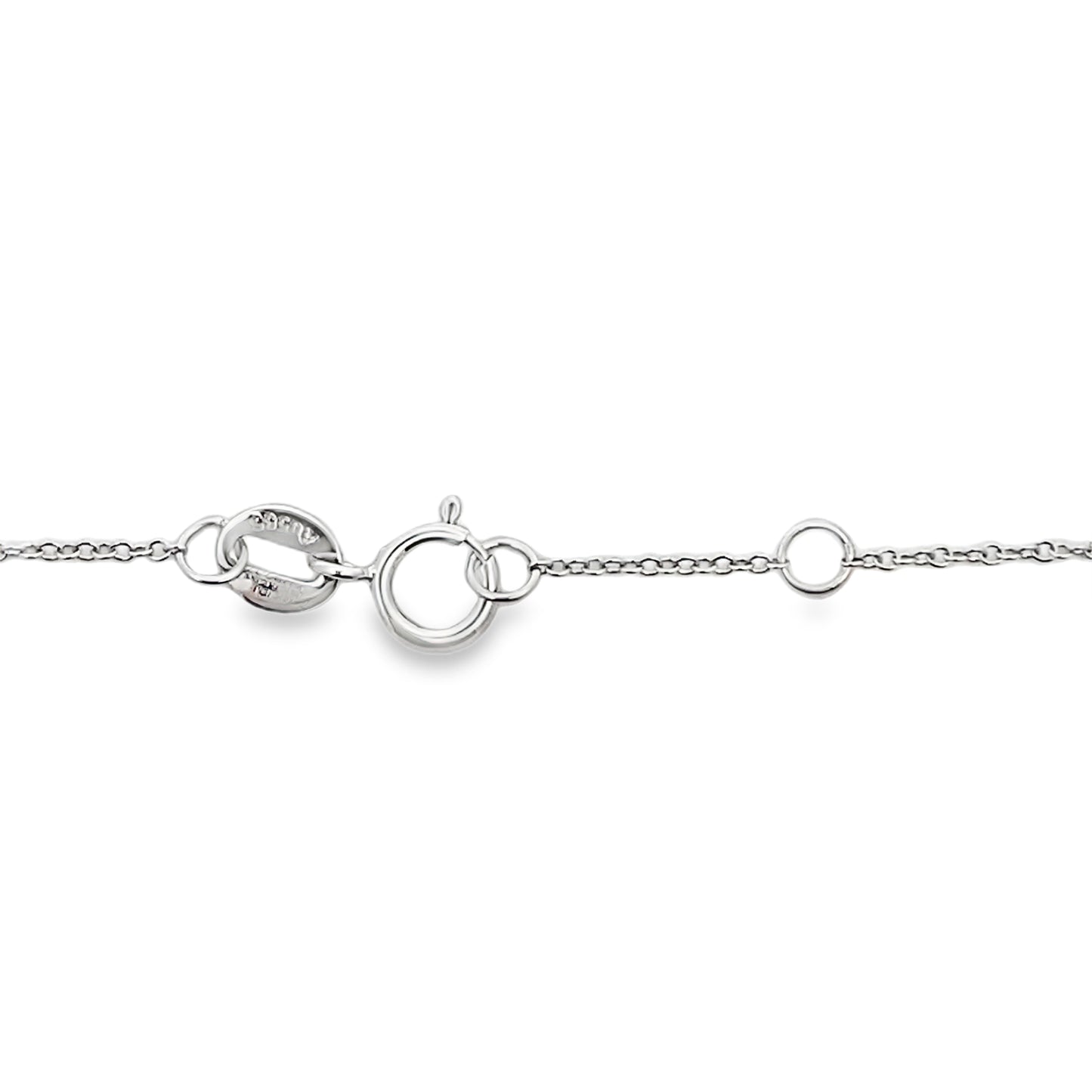 ruby diamond station bracelet 14kt white gold claps detail