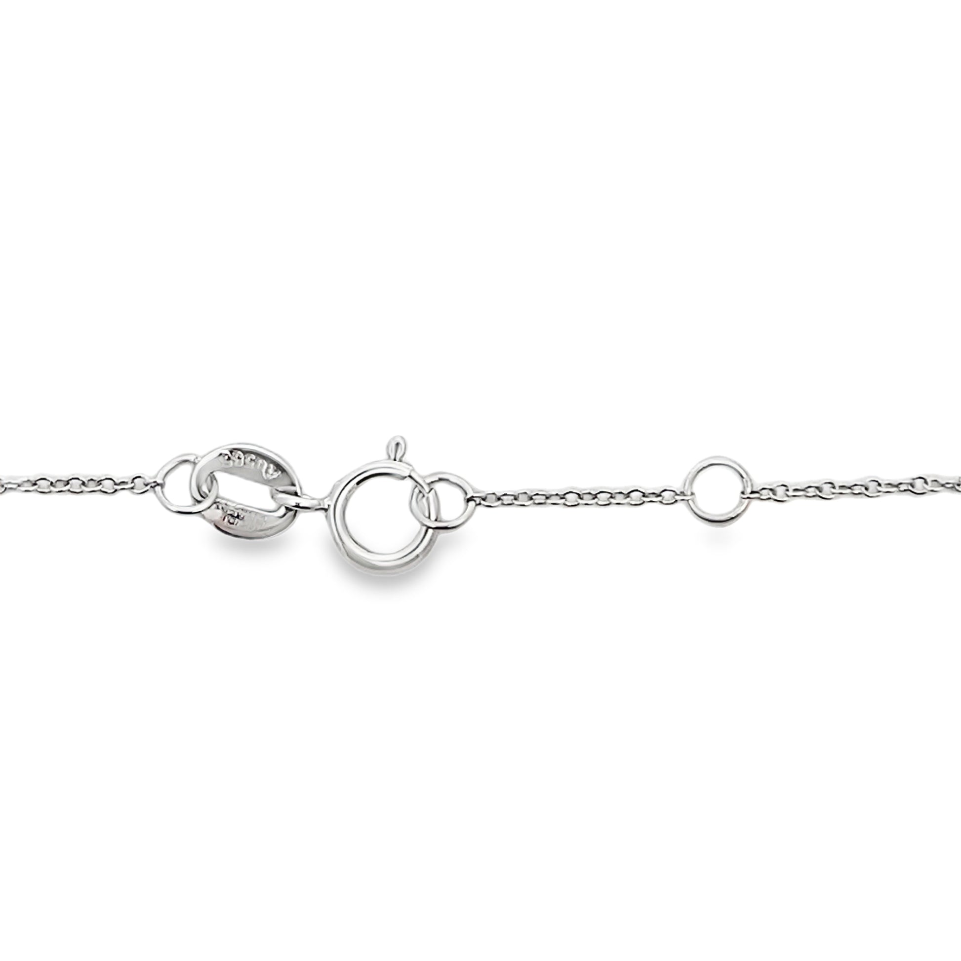 ruby diamond station bracelet 14kt white gold claps detail