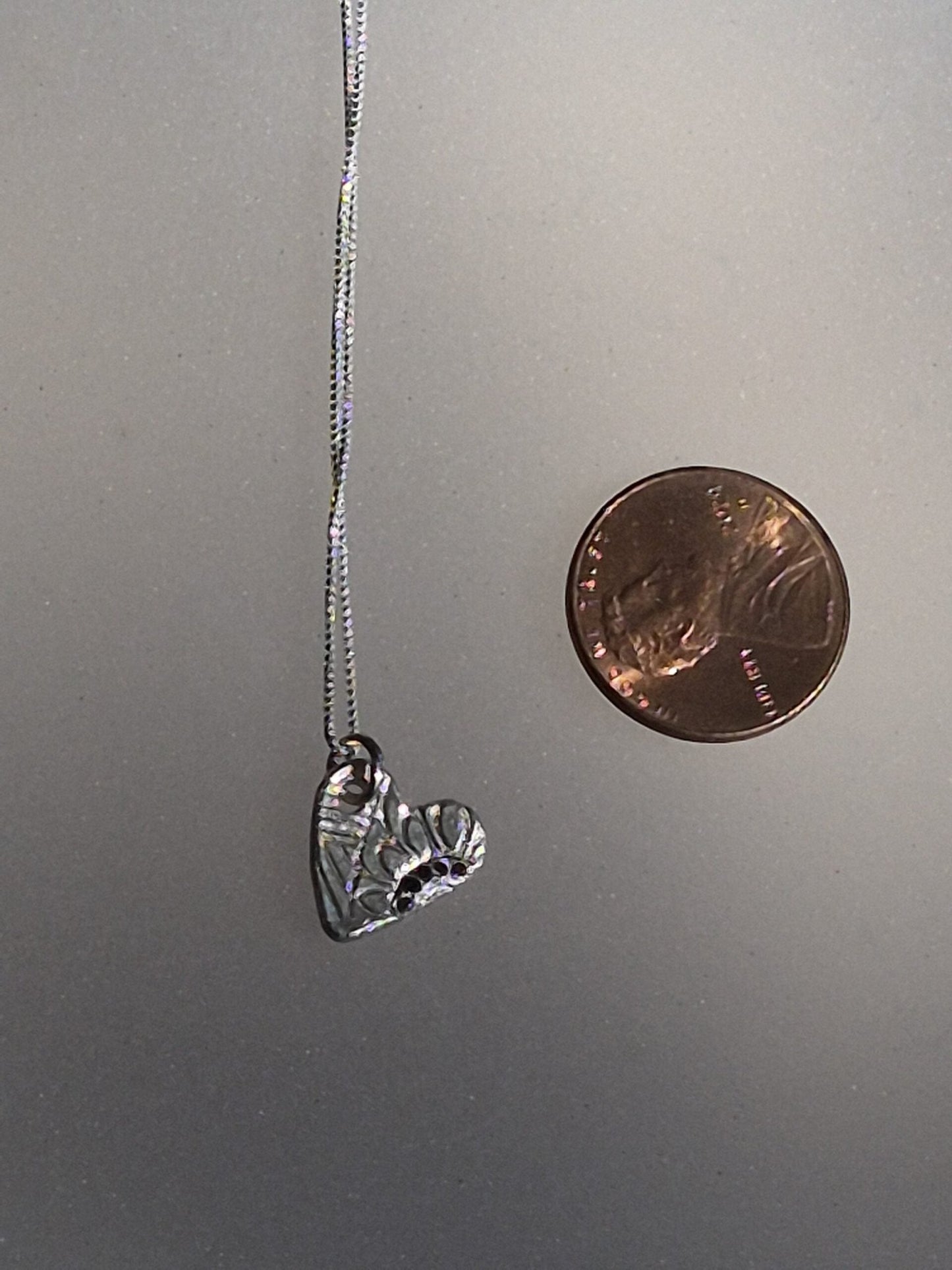 Handmade Black Diamond Heart Pendant Fine Silver - Gems by Gigi