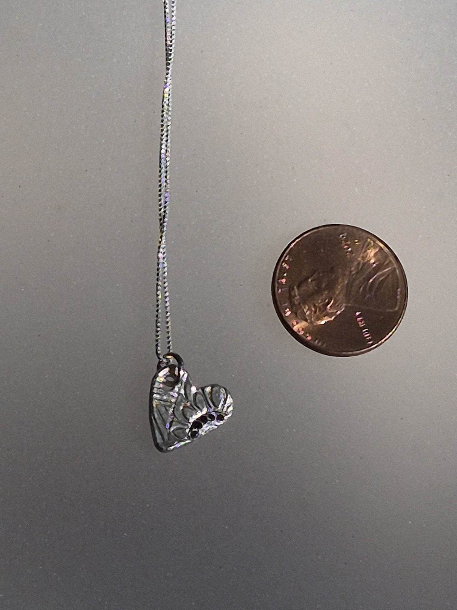 Handmade Black Diamond Heart Pendant Fine Silver - Gems by Gigi