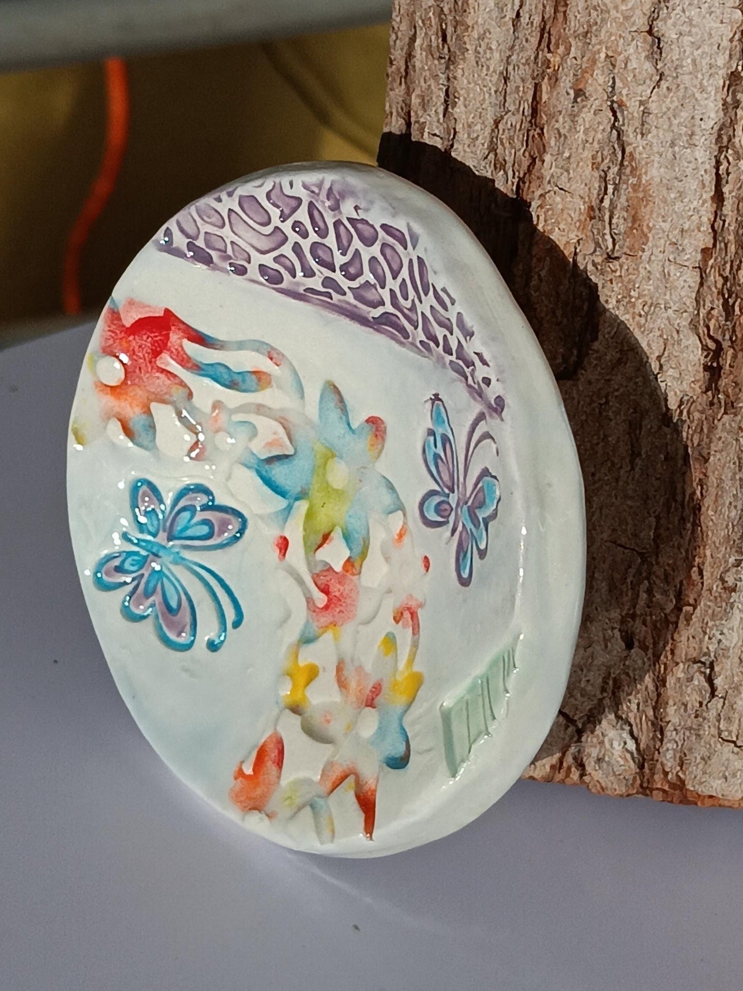 Handmade Ceramic Butterfly Trinket Dish: Jewelry Holder Tray Organizer - Gems by Gigi