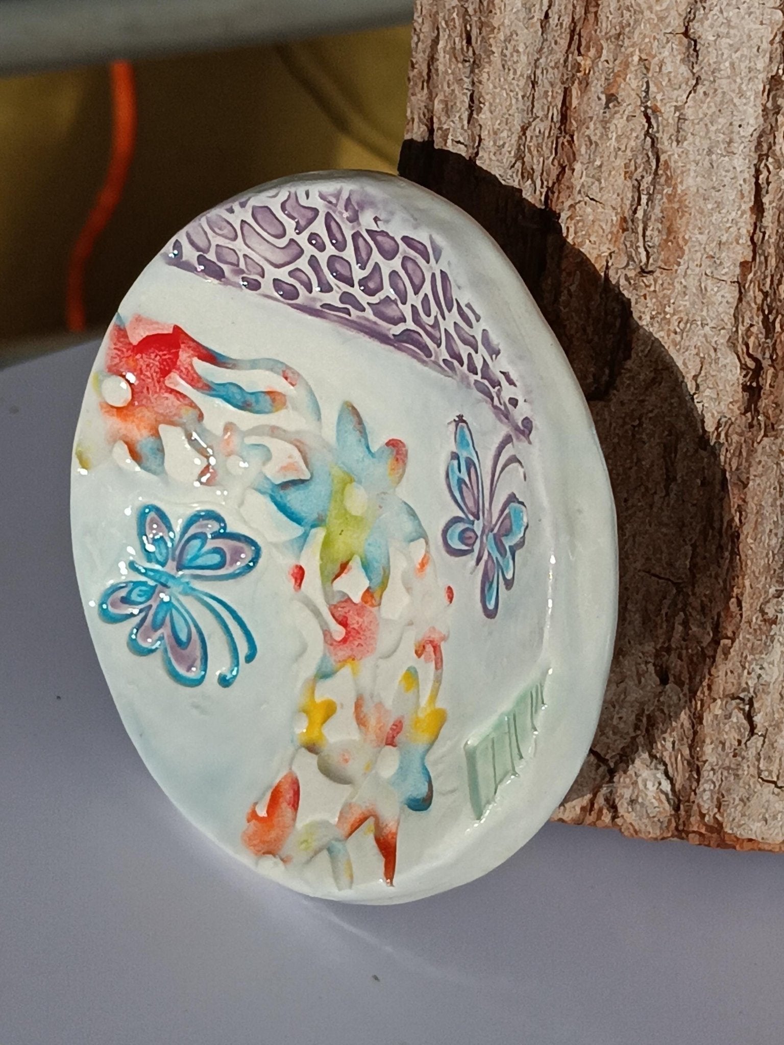 Handmade Ceramic Butterfly Trinket Dish: Jewelry Holder Tray Organizer - Gems by Gigi