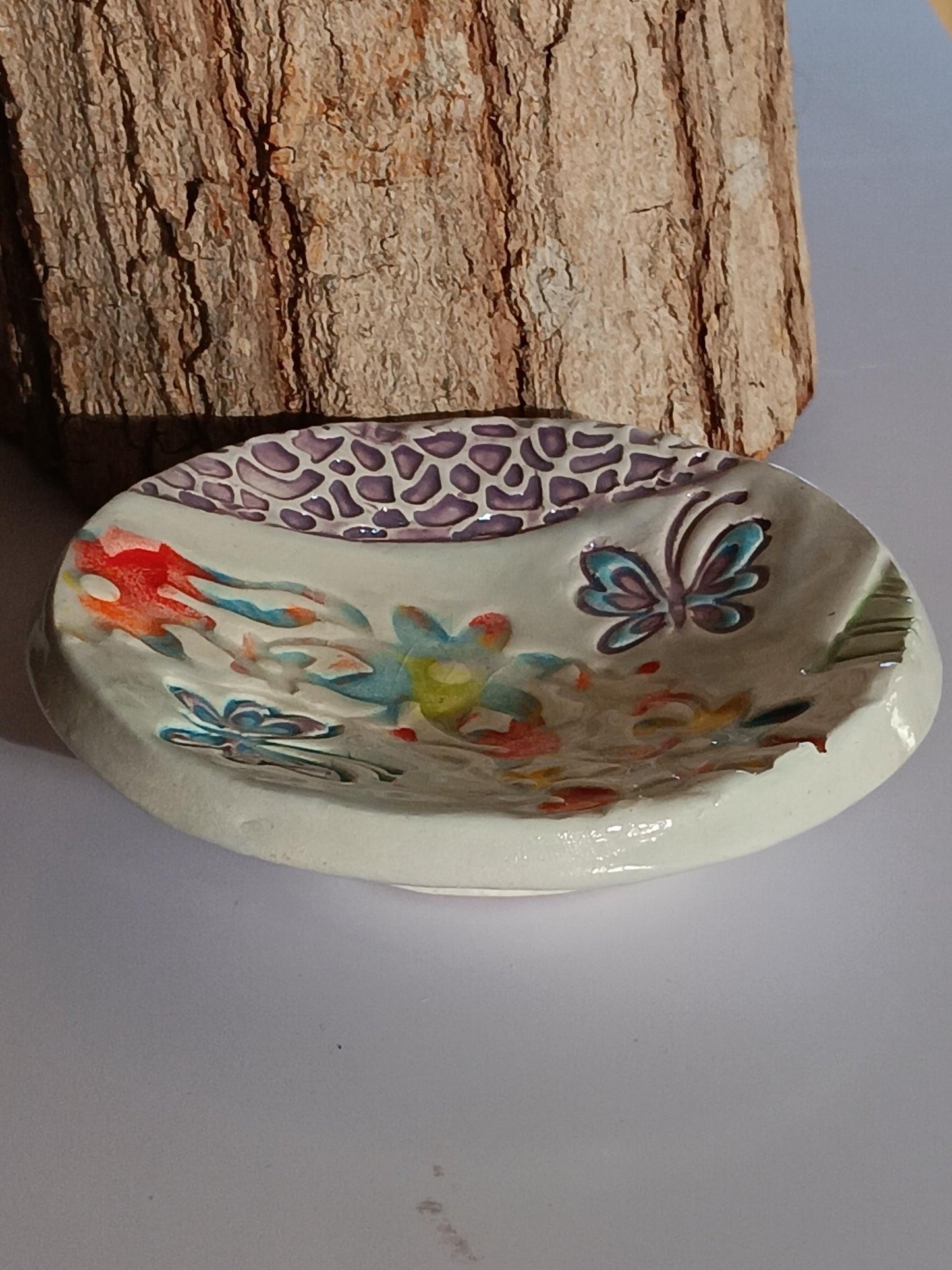 Handmade Ceramic Butterfly Trinket Dish: Jewelry Holder Tray Organizer - Gems by Gigi