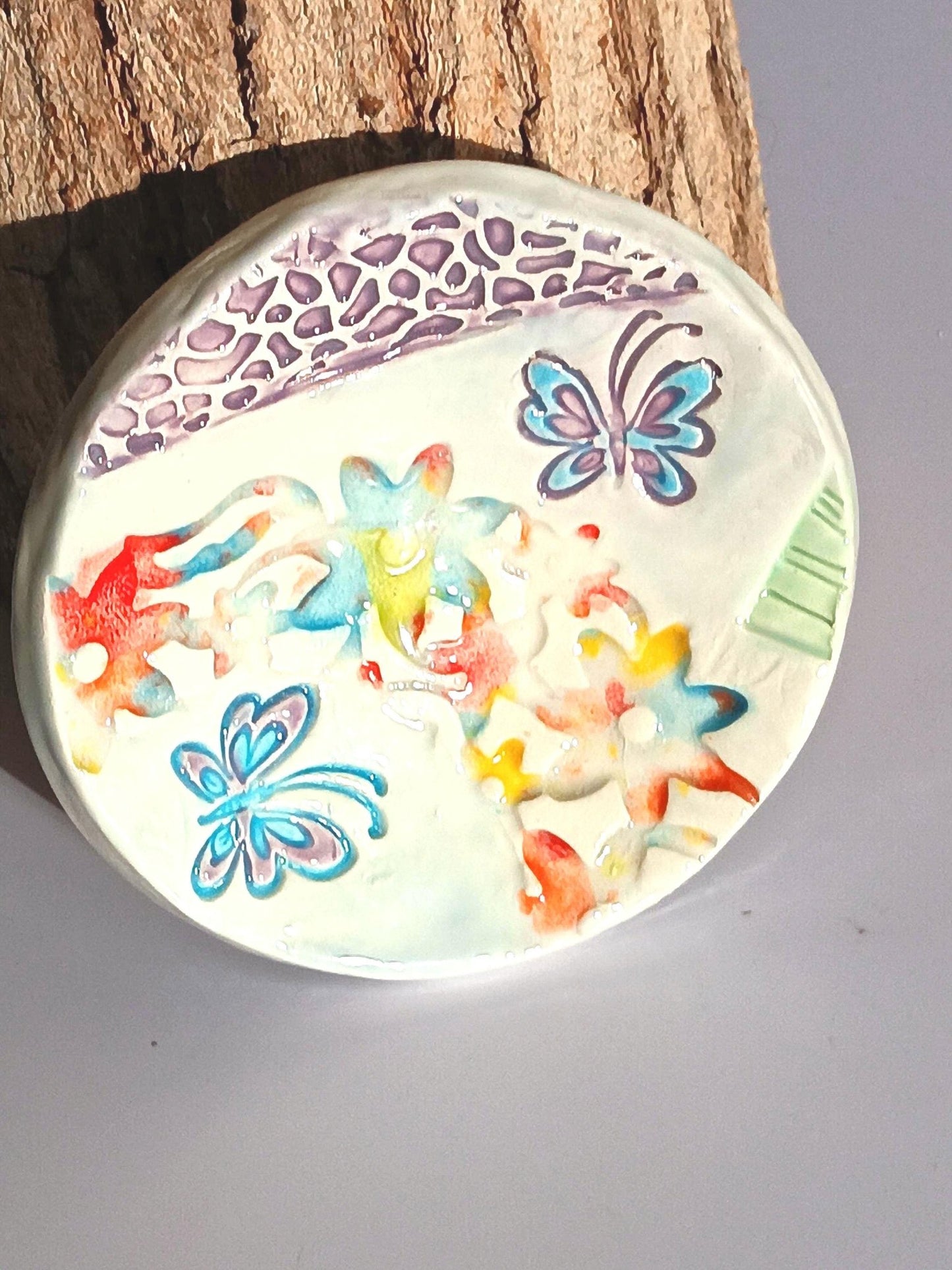 Handmade Ceramic Butterfly Trinket Dish: Jewelry Holder Tray Organizer - Gems by Gigi