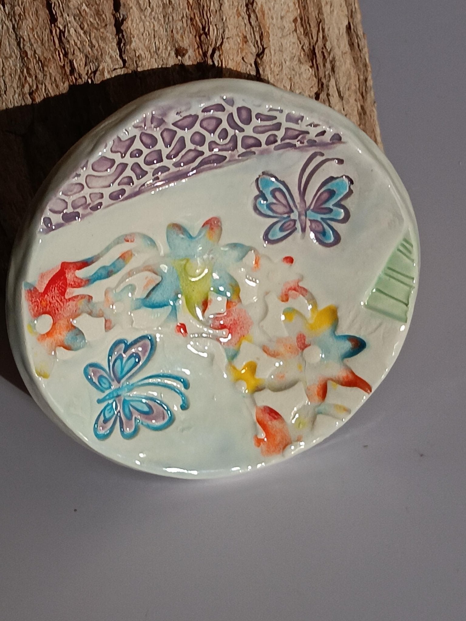 Handmade Ceramic Butterfly Trinket Dish: Jewelry Holder Tray Organizer - Gems by Gigi