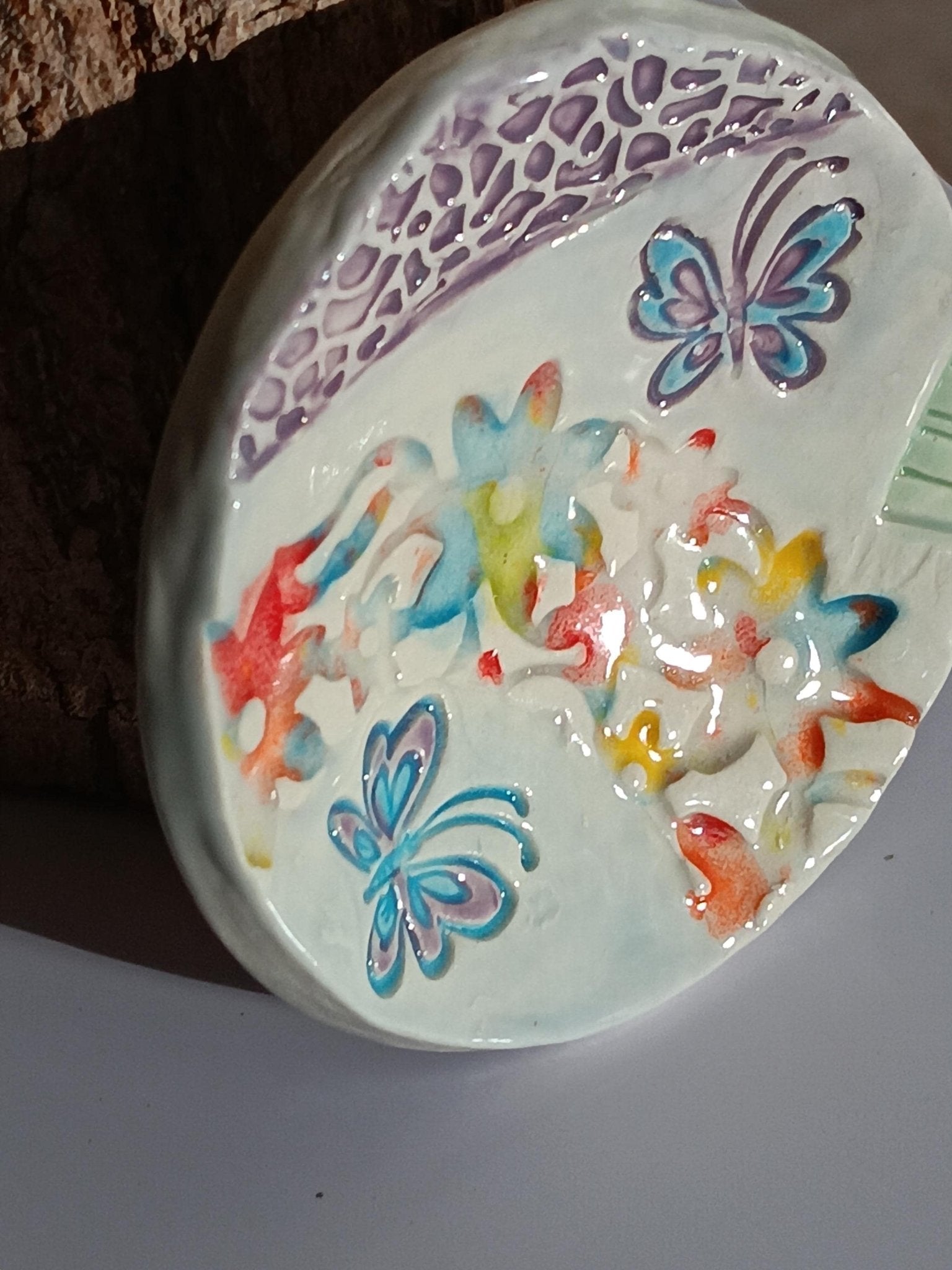Handmade Ceramic Butterfly Trinket Dish: Jewelry Holder Tray Organizer - Gems by Gigi
