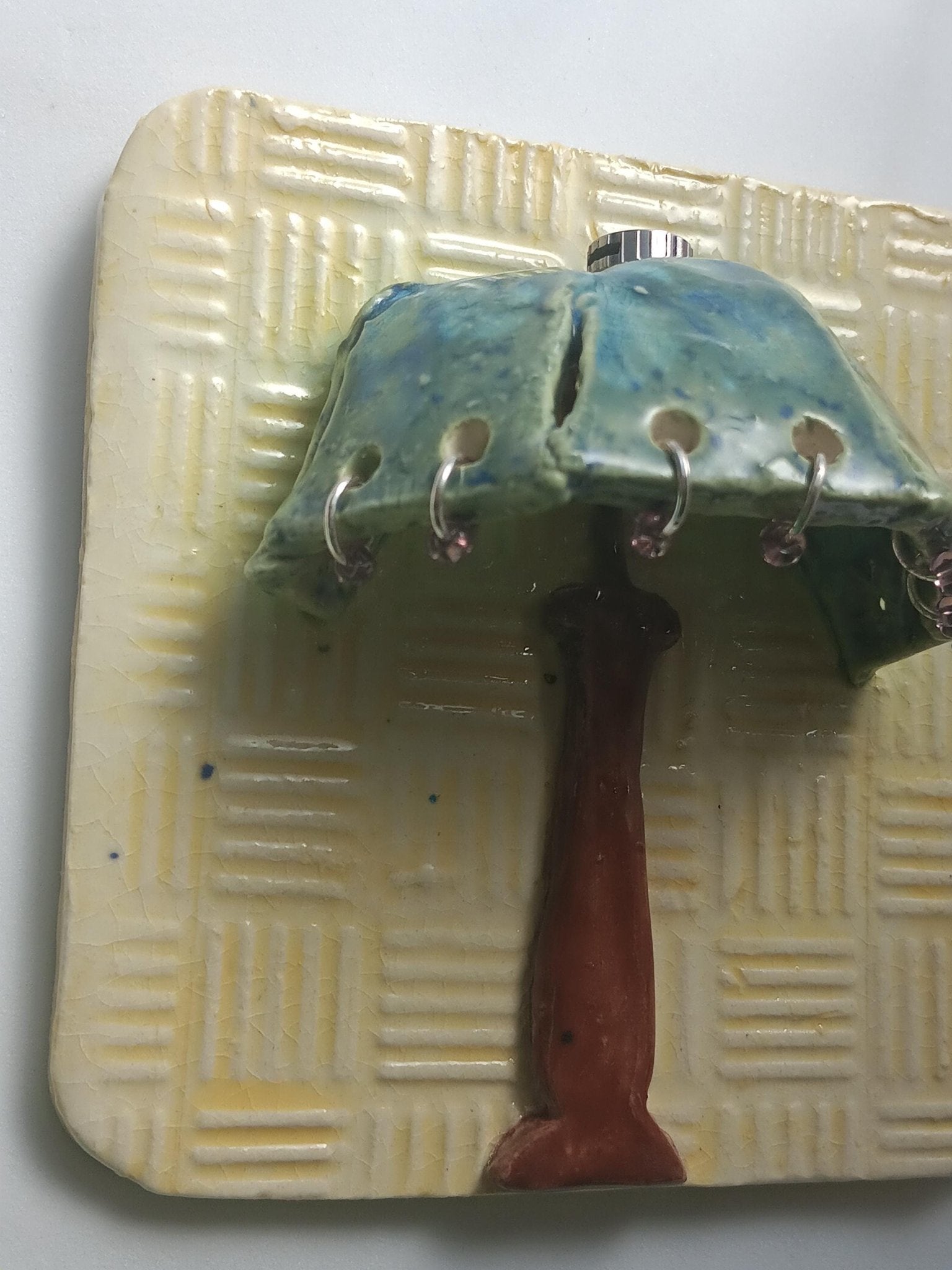 Handmade Ceramic Mini Lamp Wall Art, Boho Nature Decor, Nightlight Accent Light - Gems by Gigi