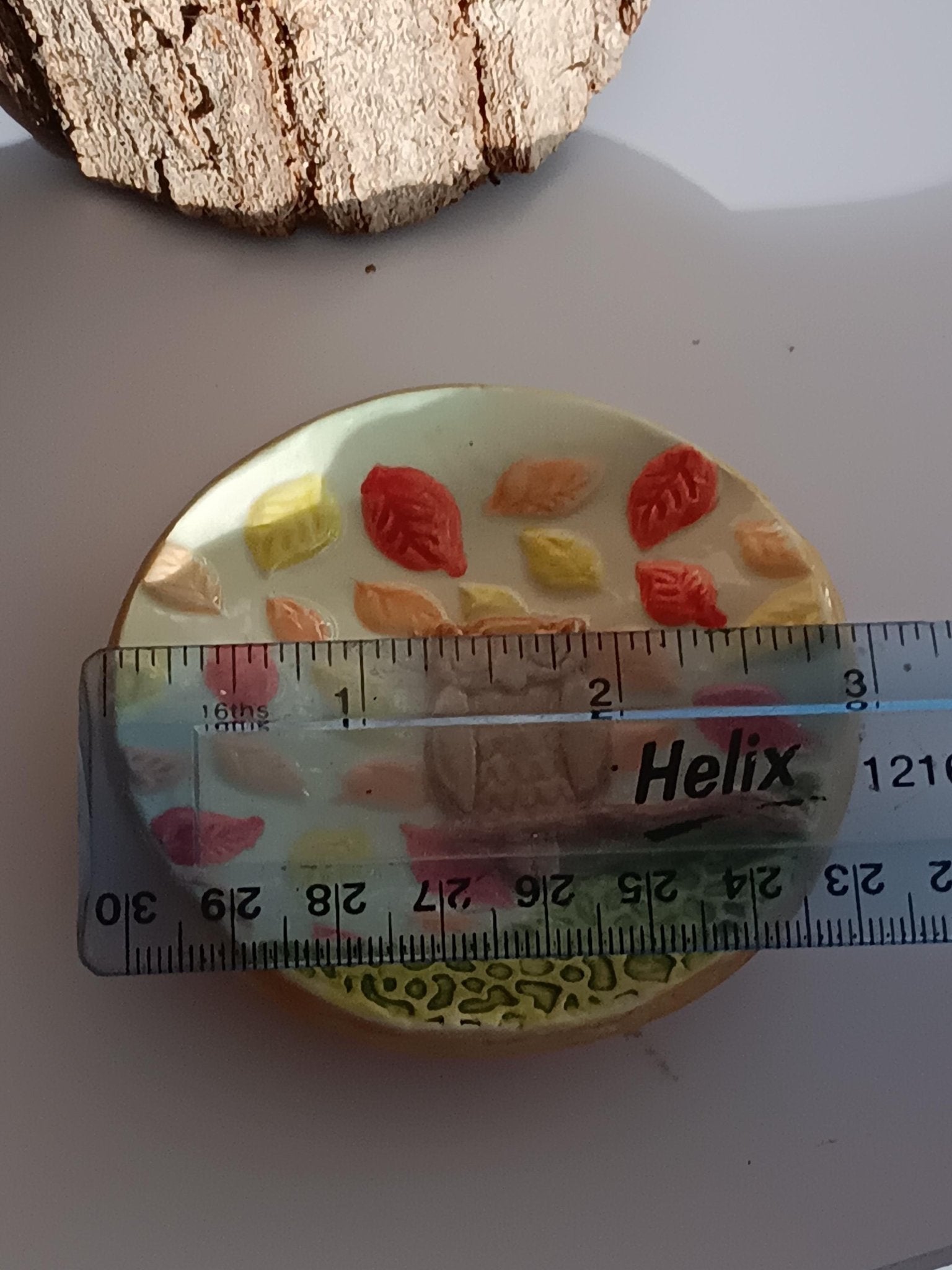 Handmade Ceramic Owl Trinket Dish: Autumn Leaves Jewelry Holder - Gems by Gigi