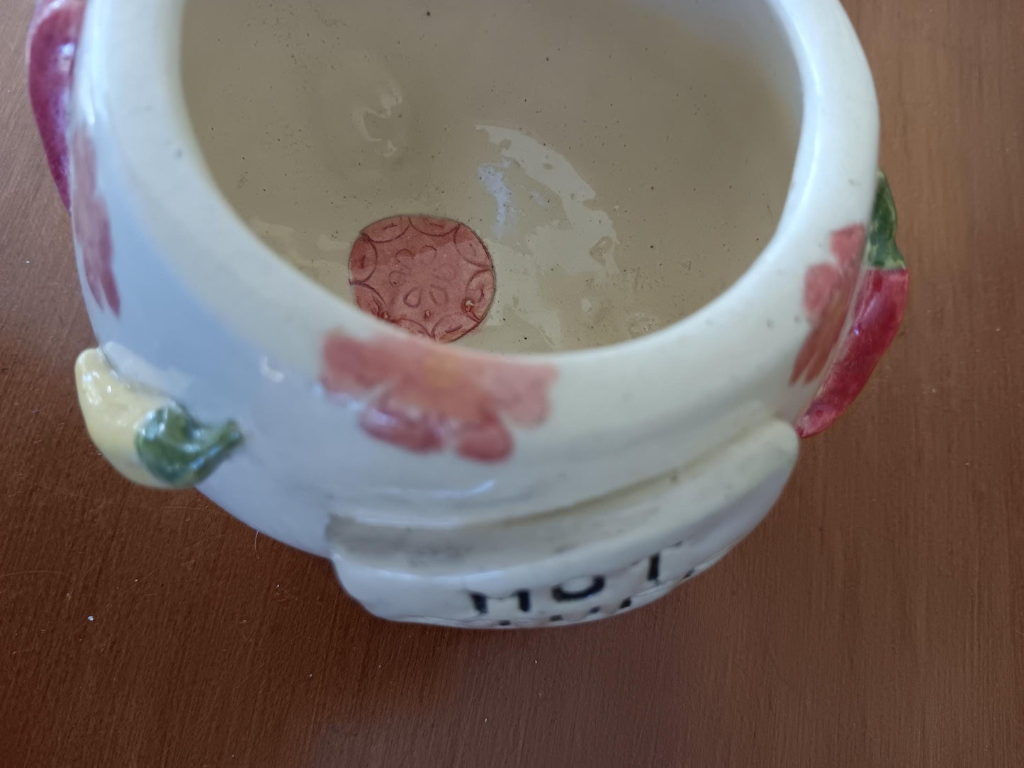 Handmade Ceramic Salsa Bowl Hot Chili Peppers Hot Stuff Flowers - Gems by Gigi