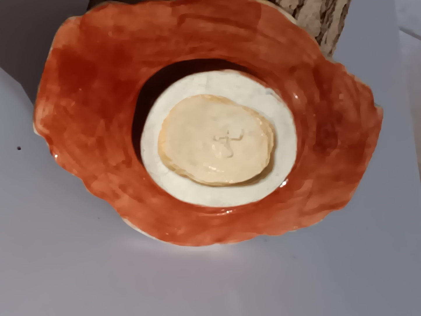 Handmade Ceramic Trinket Dish: Deer, Rabbit, Scrolled Plate, Pastel Colors - Gems by Gigi