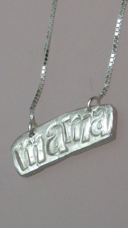 Handmade MAMA Necklace Sterling Silver - Gems by Gigi