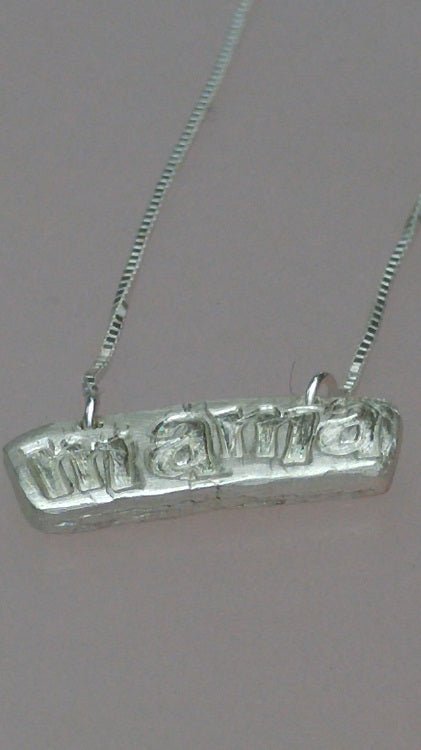Handmade MAMA Necklace Sterling Silver - Gems by Gigi