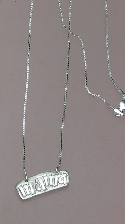 Handmade MAMA Necklace Sterling Silver - Gems by Gigi