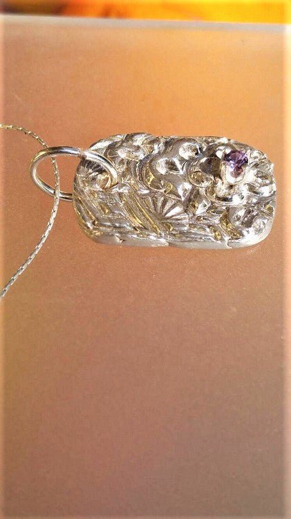 Handmade Purple Sapphire Pendant Fine Silver - Gems by Gigi