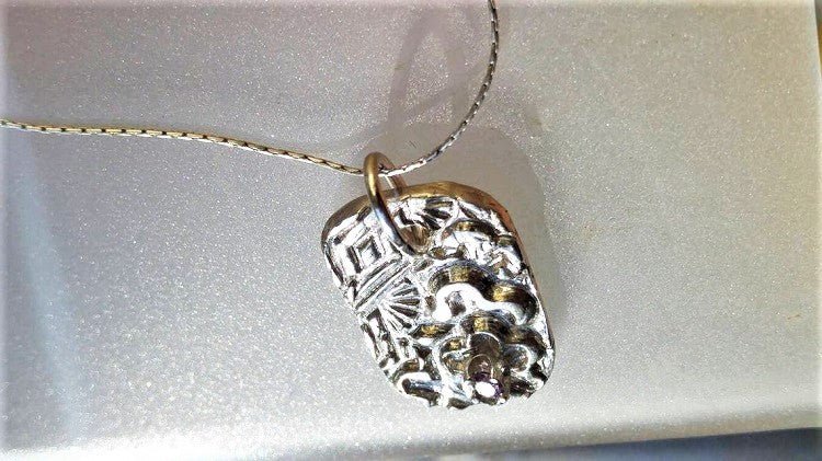 Handmade Purple Sapphire Pendant Fine Silver - Gems by Gigi