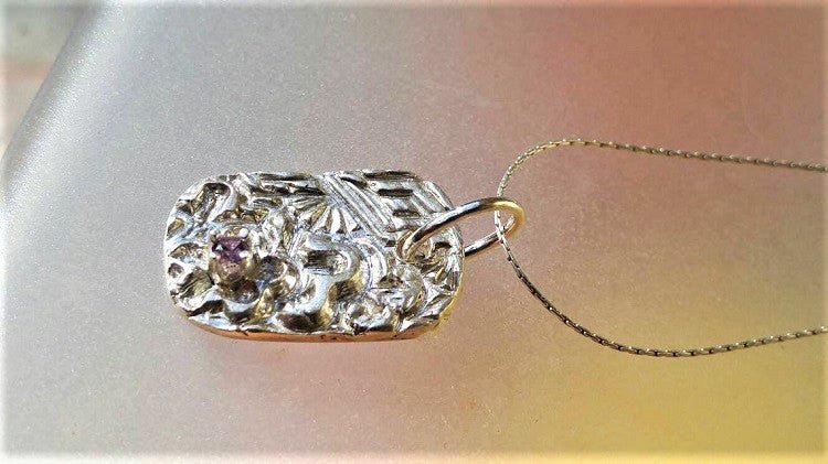 Handmade Purple Sapphire Pendant Fine Silver - Gems by Gigi