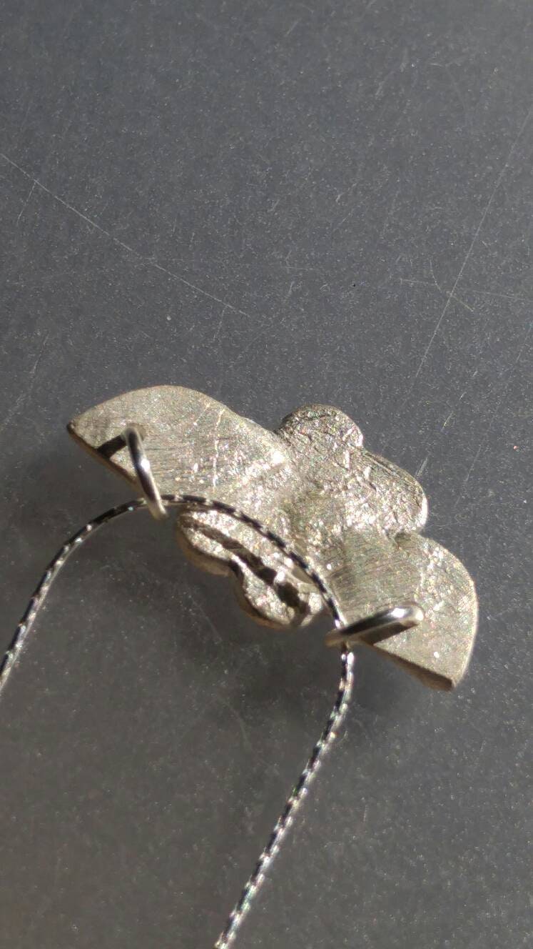 Handmade Sapphire Flower Leaf Pendant Fine Silver - Gems by Gigi