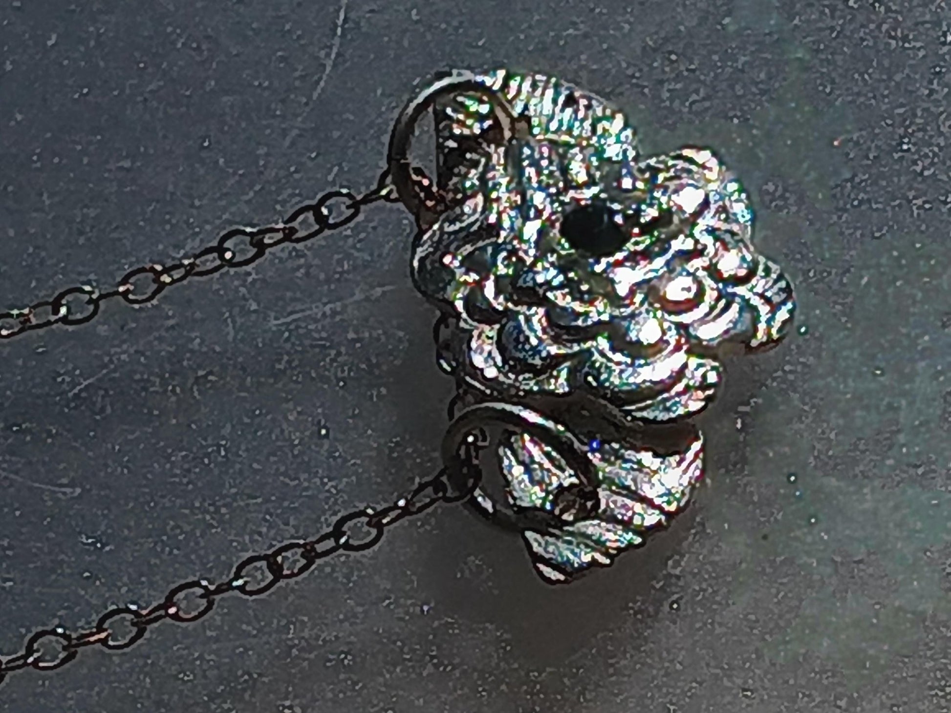 Handmade Sapphire Flower Leaf Pendant Fine Silver - Gems by Gigi