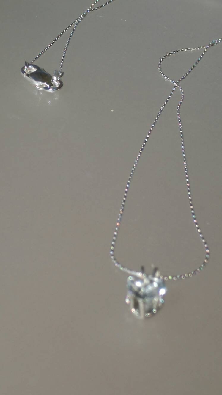 Heart Aquamarine Pendant Solitaire 0.60ct with Chain Necklace Sterling Silver - Gems by Gigi