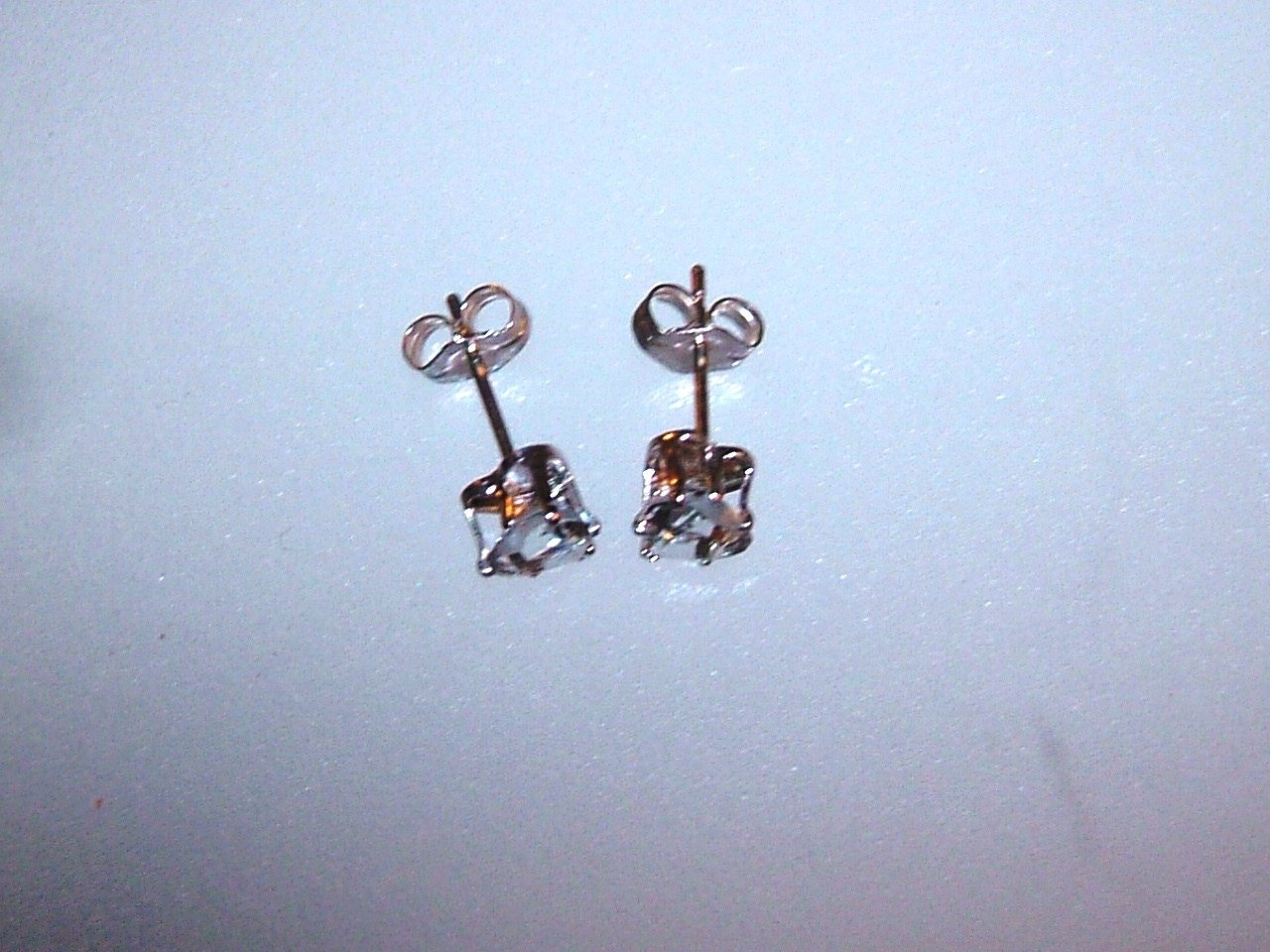 Heart Aquamarine Stud Earrings Sterling Silver - Gems by Gigi