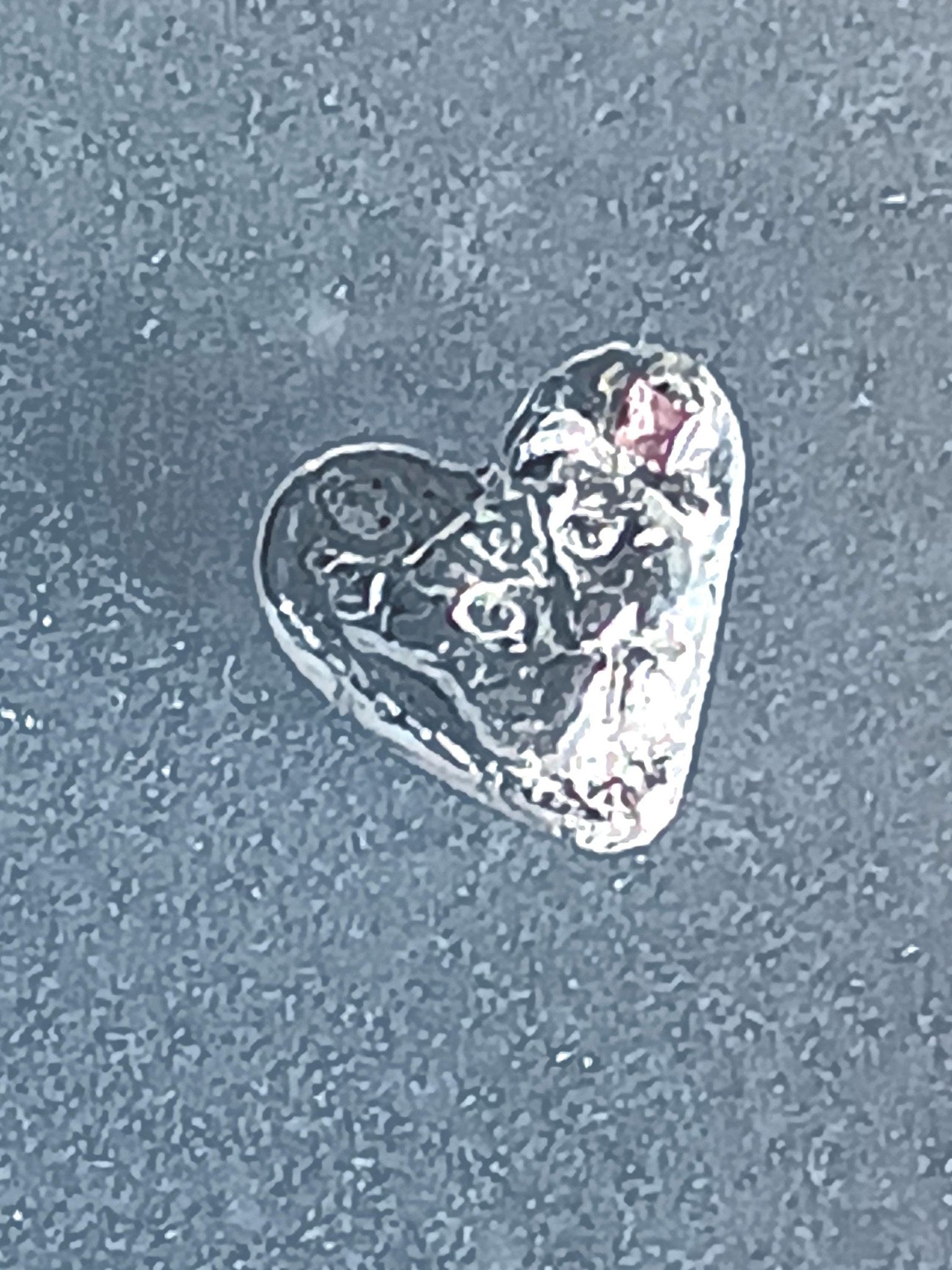 Heart Cat Kitty Sapphire Charm Fine Silver 999 - Gems by Gigi