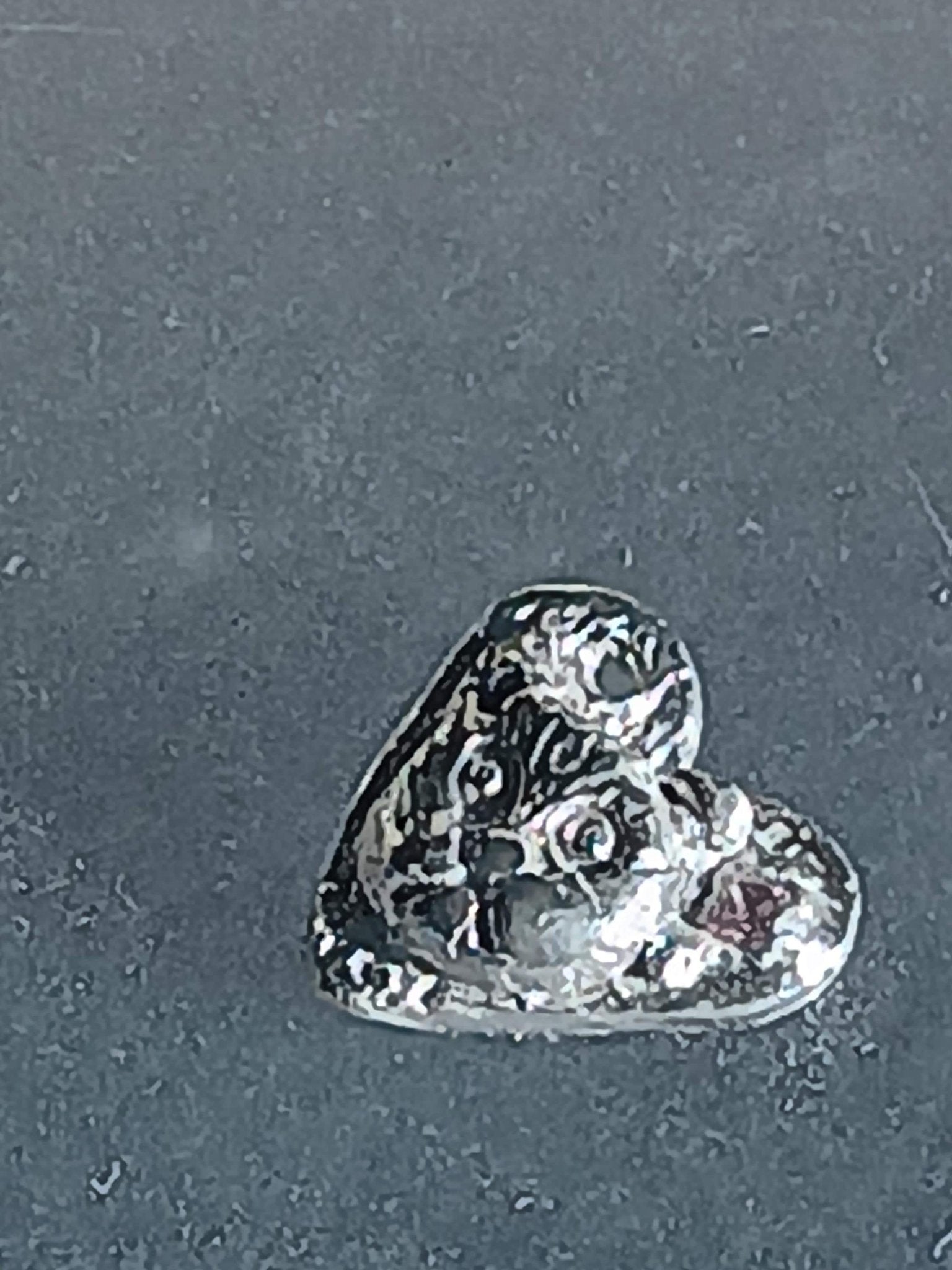 Heart Cat Kitty Sapphire Charm Fine Silver 999 - Gems by Gigi