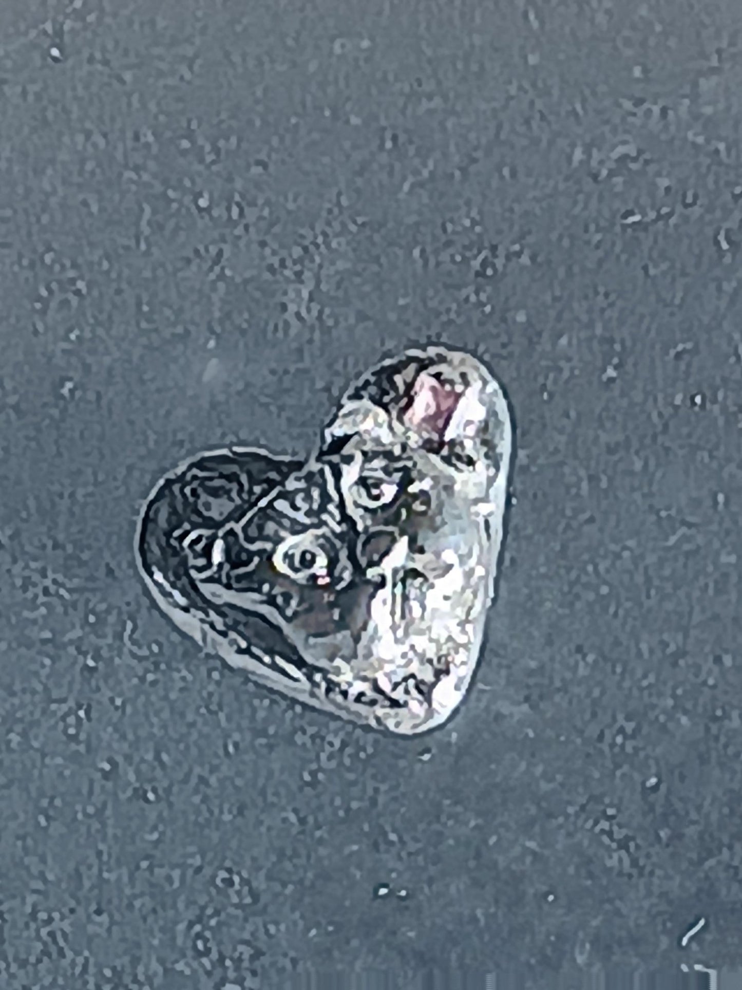 Heart Cat Kitty Sapphire Charm Fine Silver 999 - Gems by Gigi