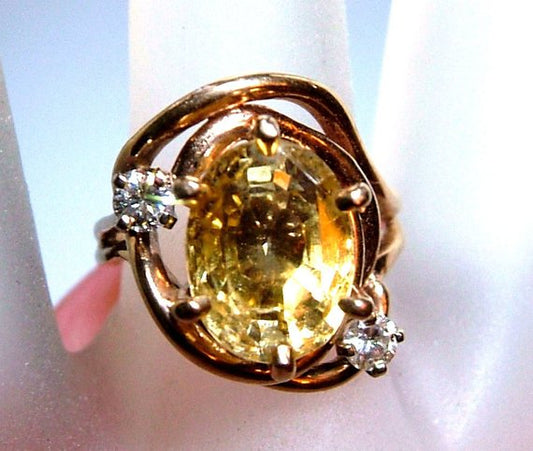 Yellow Sapphire Diamond Engagement Ring 14kt Gold