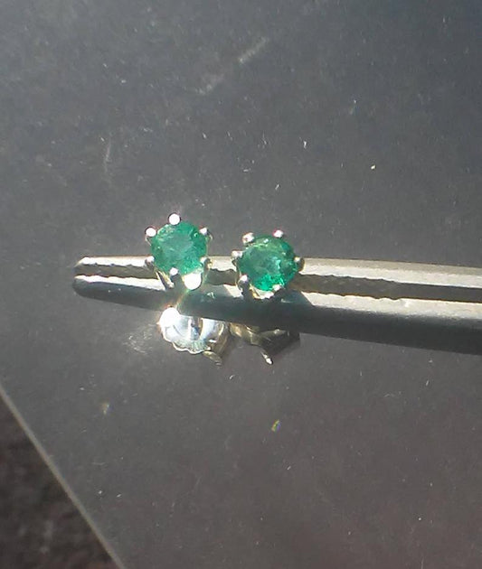 Colombian Emerald Stud Earrings