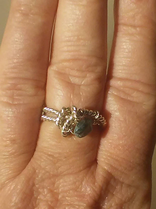 Indicolite tourmaline ring
