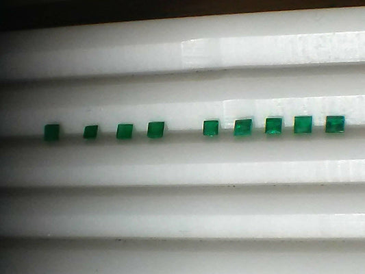 Wholesale Colombian Emeralds Square Cut 9 Stone Lot 0.66cttw 2.2mm