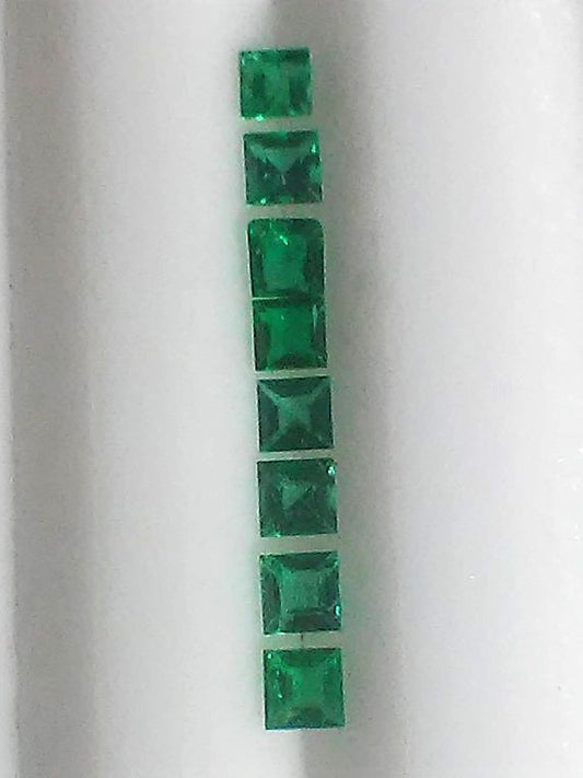 Wholesale Colombian Emeralds Square Cut 9 Stone Lot 0.66cttw 2.2mm