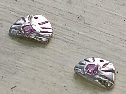 Princess Cut Lavender Sapphires Fan Shaped Earring Jackets Fine Silver