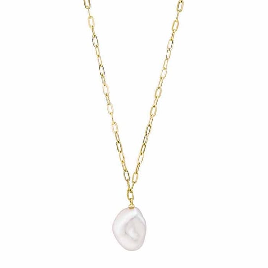 Keshi Cultured White Baroque Pearl Necklace Yellow Gold 10kt - Gems by Gigi