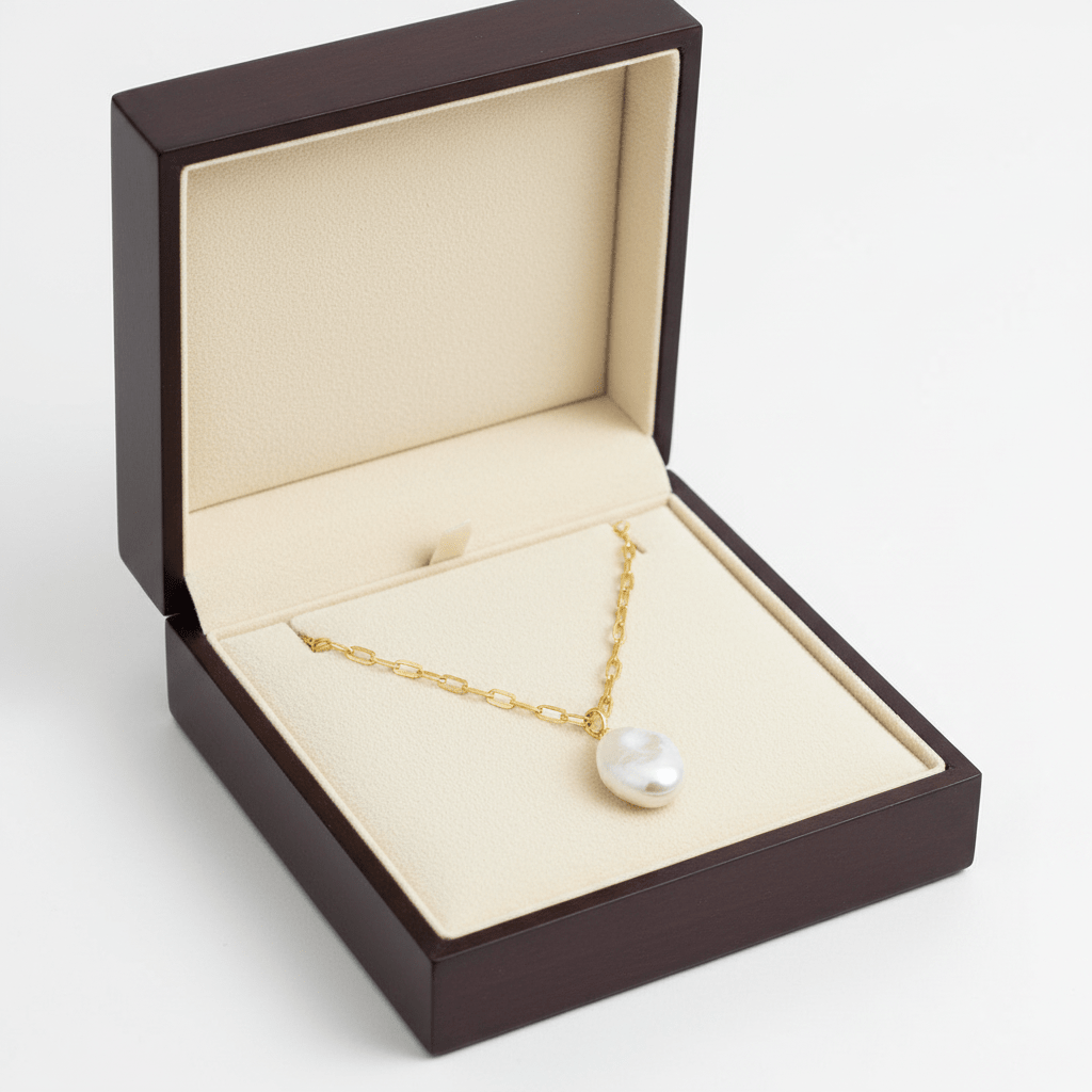 Keshi Cultured White Baroque Pearl Necklace Yellow Gold 10kt - Gems by Gigi